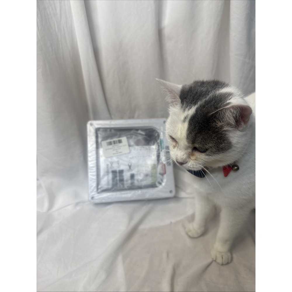 Pet Door for Cats and Dog Cat Flap Door Interior Exterior Cat Weatherproof White